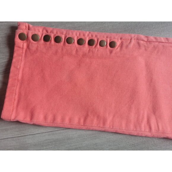 Soft Surroundings Coral Capri Pants Metro Leggings Button Hem Womens Size L - Picture 3 of 6